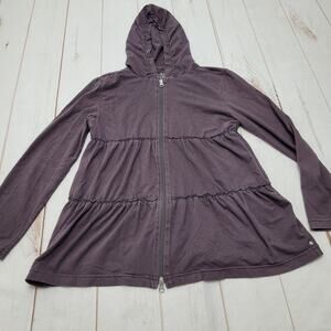 Neon Buddha Wendy brown tiered ruffle hoodie sweatshirt trapeze jacket y2k